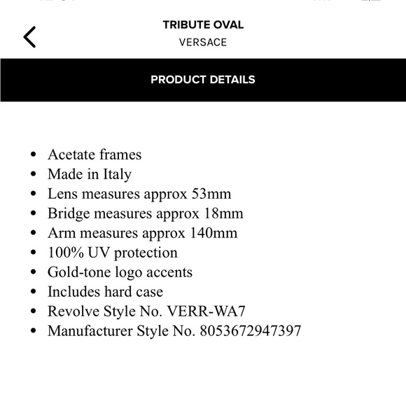 VERSACE TRIBUTE OVAL SUNGLASSES - Picture 5 of 11